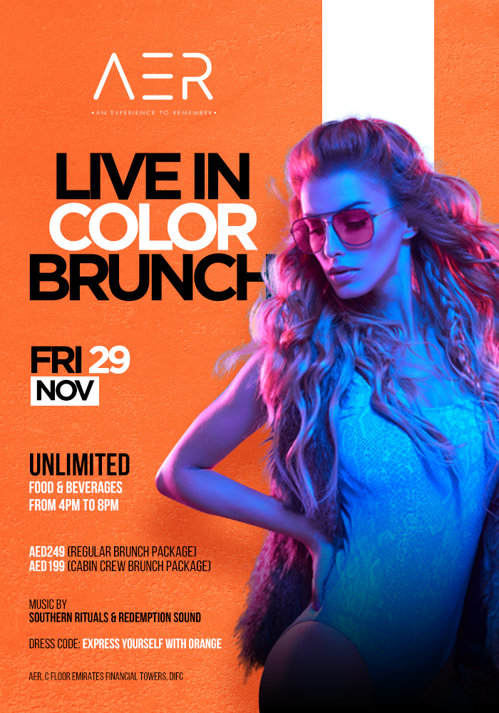 Live in Color Brunch — campaign poster.