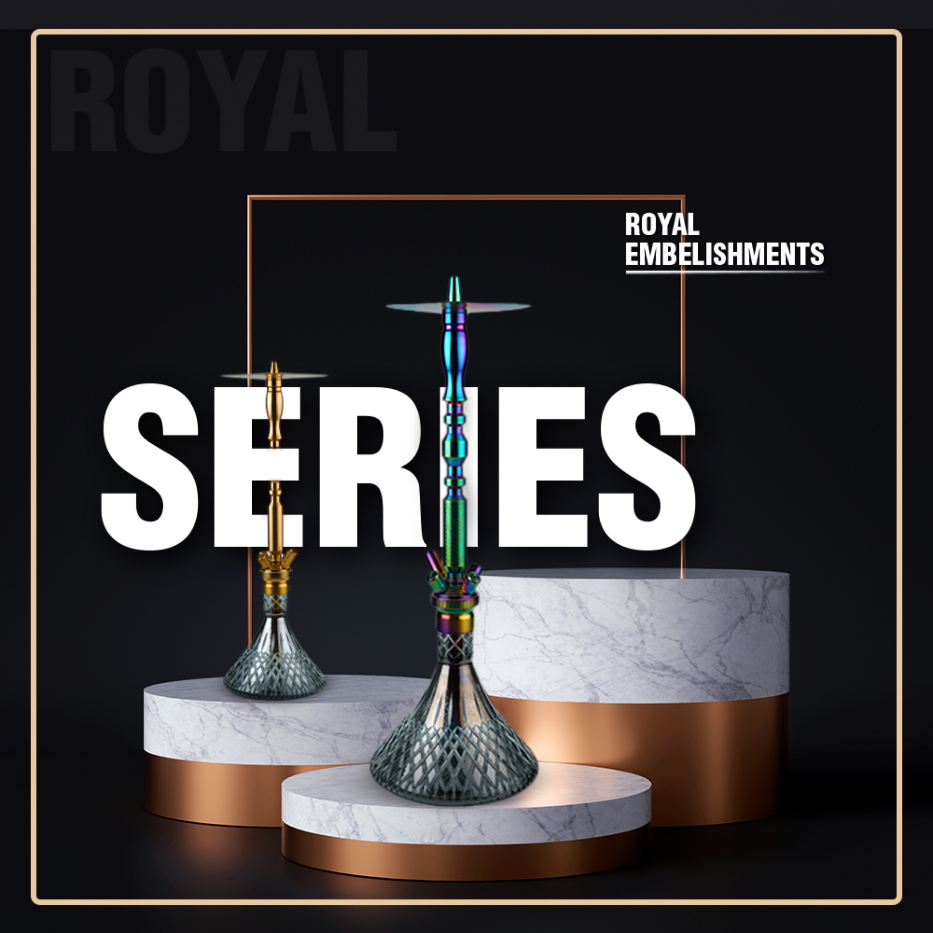 Cocoyaya — Royal Series campaign creative on marble podiums.