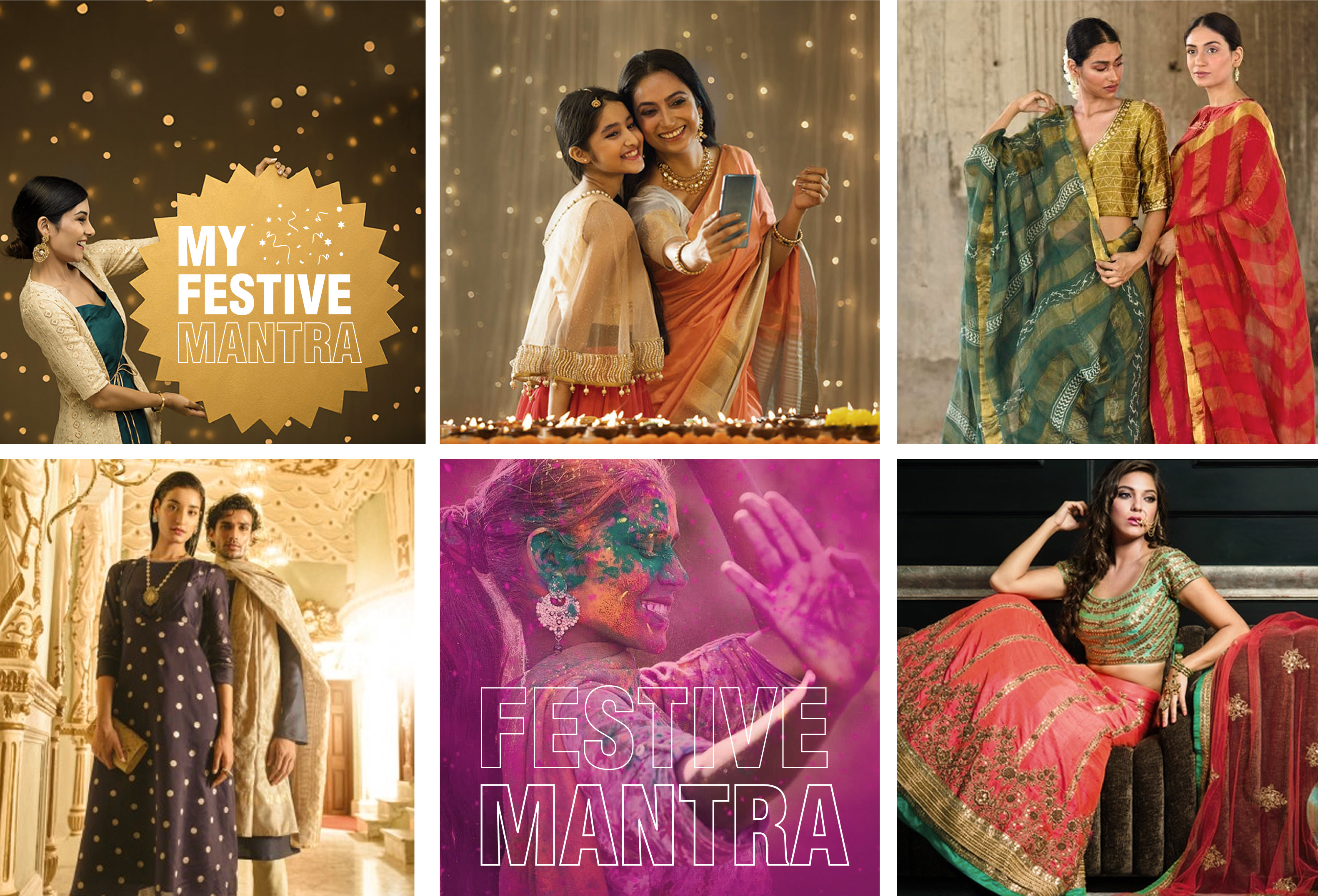 House of Mantra — My Festive Mantra campaign mosaic.