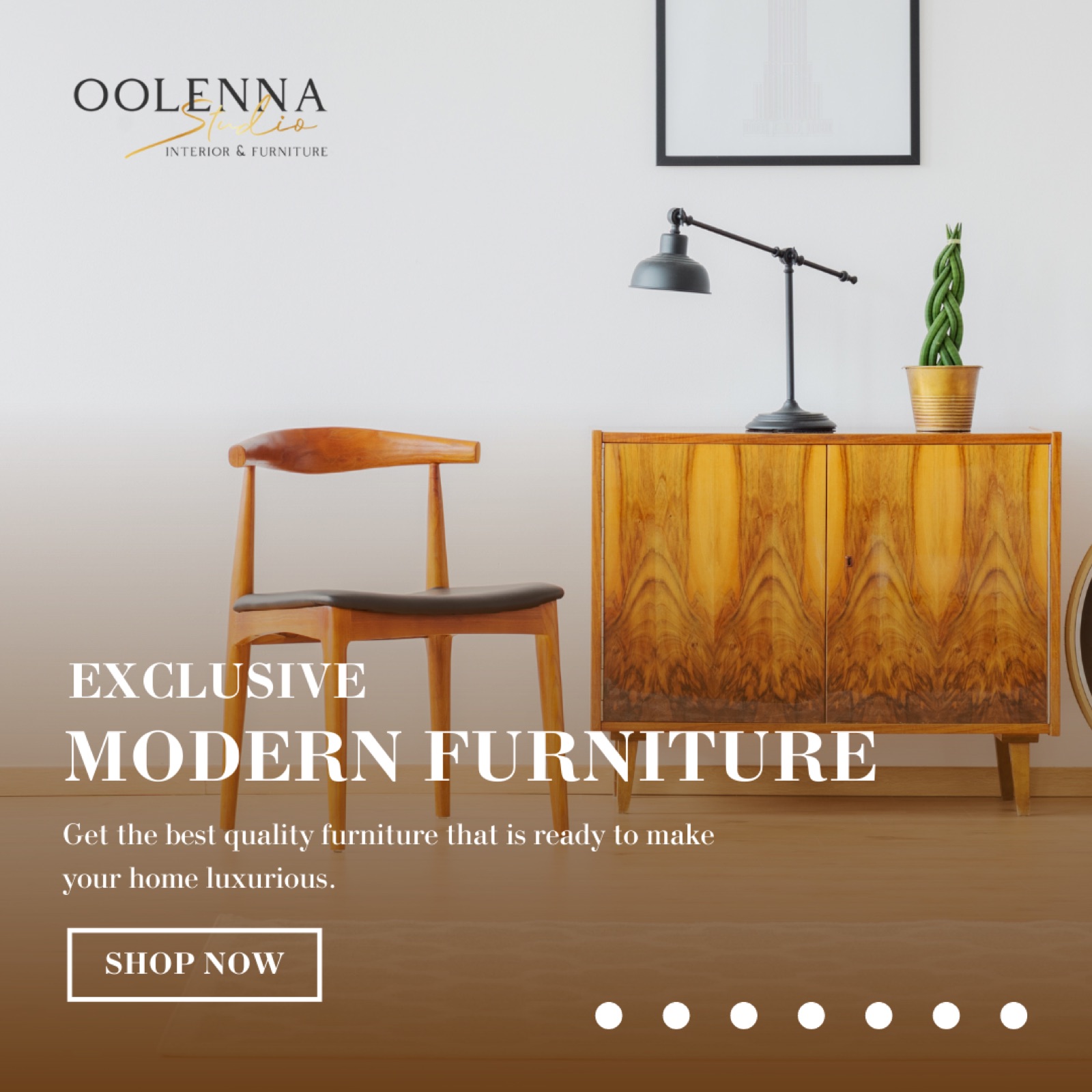 Oolenna — Exclusive Modern Furniture social tile with cabinet and chair.