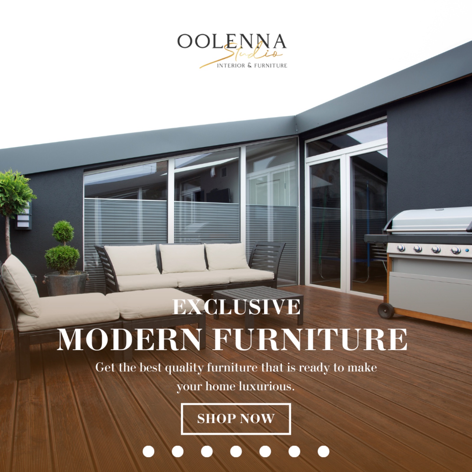 Oolenna — Exclusive Modern Furniture social tile with outdoor patio set.