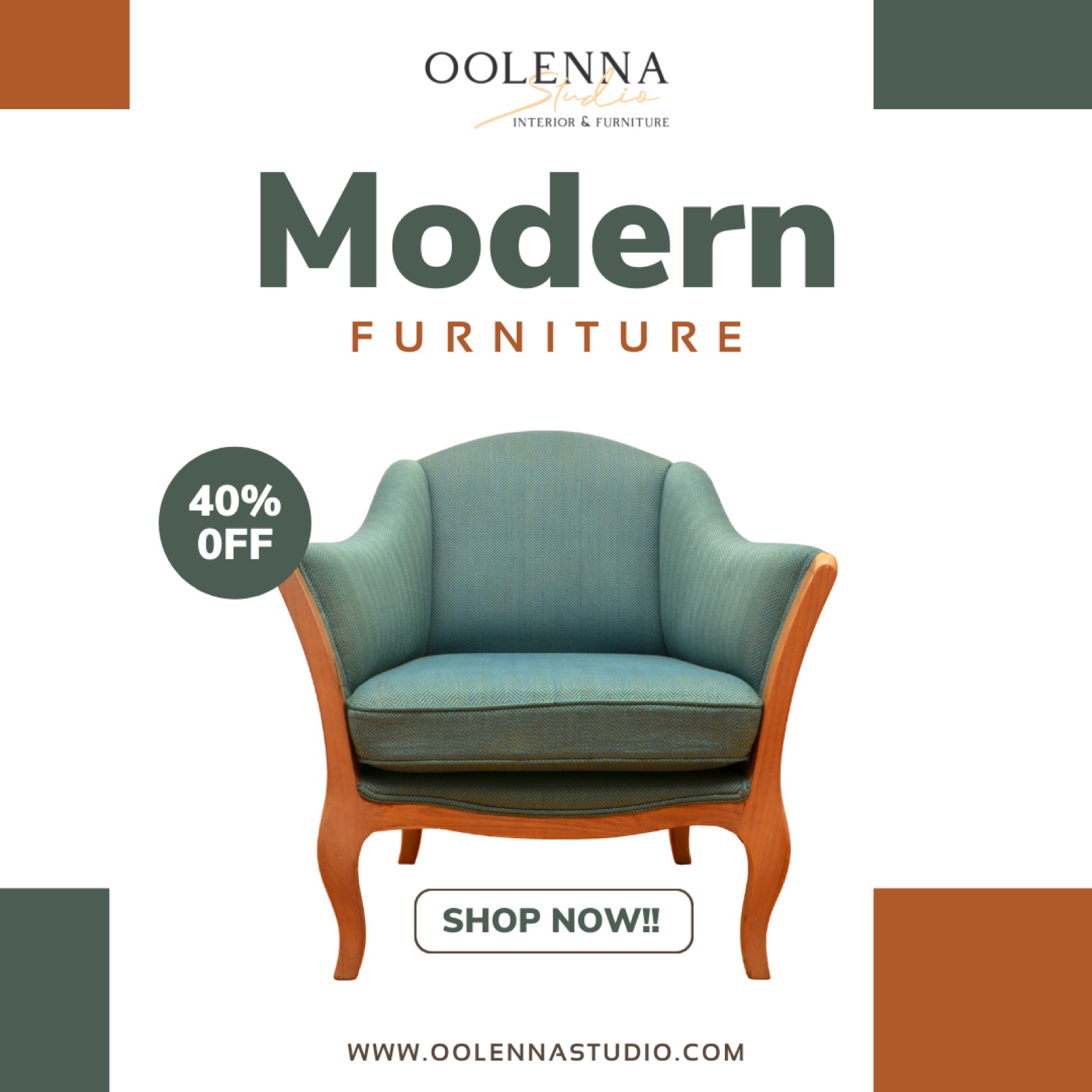 Oolenna — featured armchair sale tile.