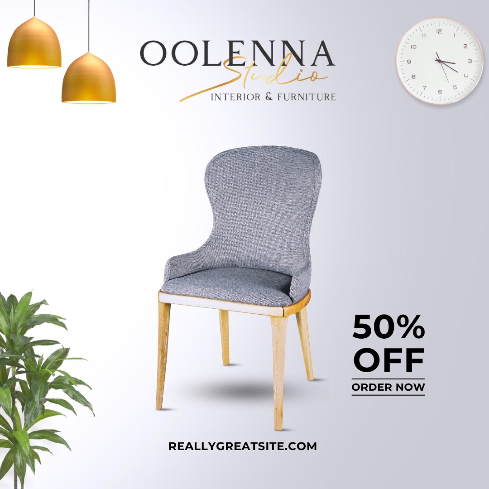 Oolenna — grey accent chair promotional tile.