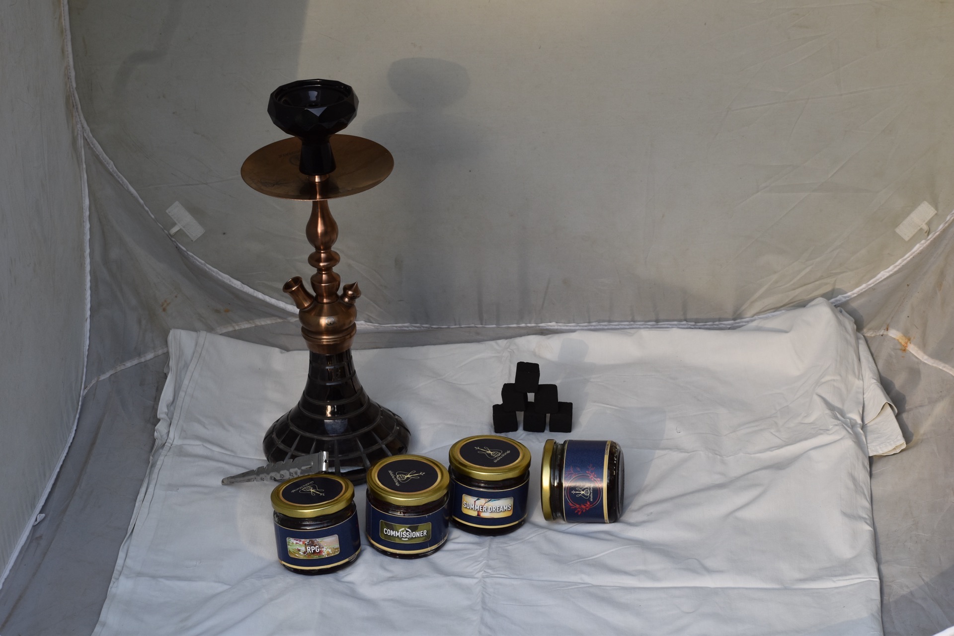 Shisha Stories — hookah and blends on the studio set.